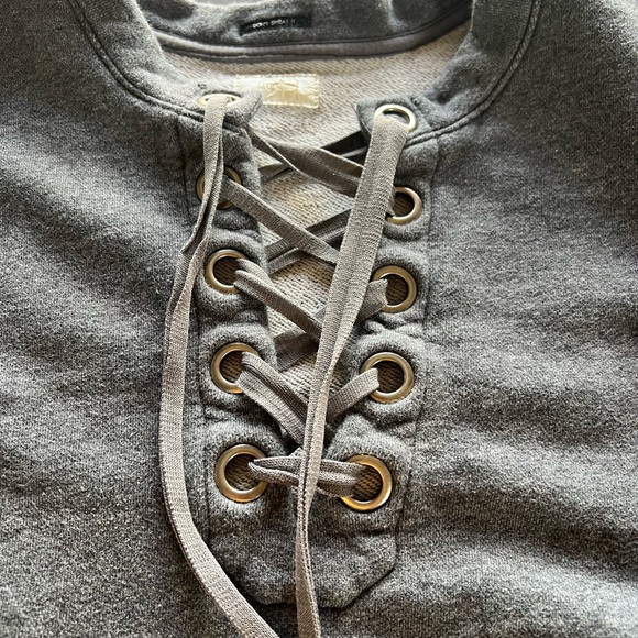 MOTHER Gray V-Neck Sweater - Picture 2 of 6